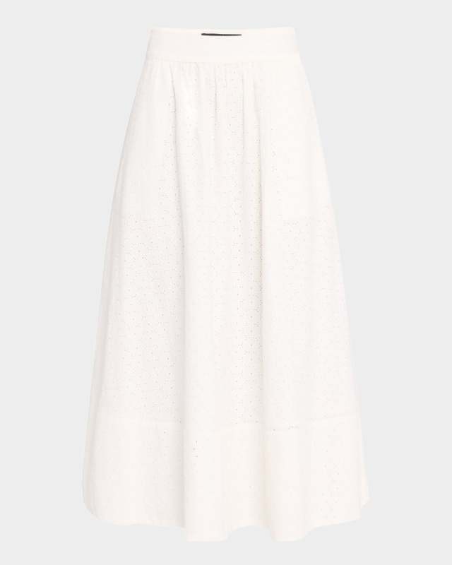 Ajai Eyelet Midi Skirt